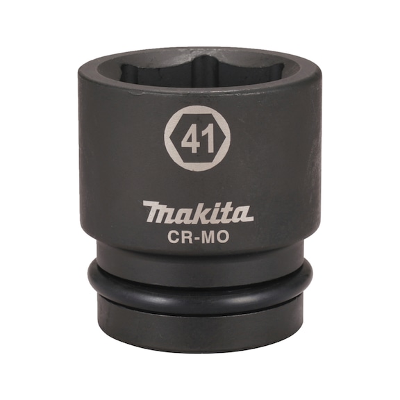 MAKITA Impact Socket 1 inch SW41 Length 68 mm incl. O-ring and pin CR-MO E-24599 - Impact sockets 1"