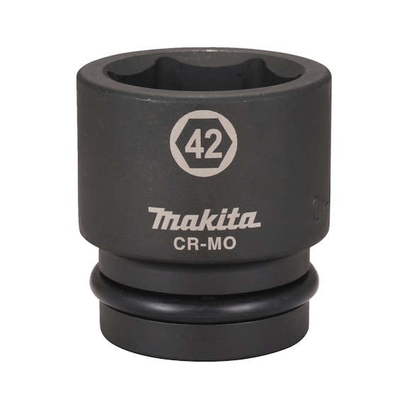 MAKITA Impact Socket 1 inch SW42 Length 68 mm incl. O-ring and pin CR-MO E-24608 - Impact sockets 1"