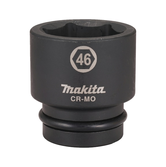 MAKITA Impact Socket 1 inch SW46 Length 72 mm incl. O-ring and pin CR-MO E-24620 - Impact sockets 1"