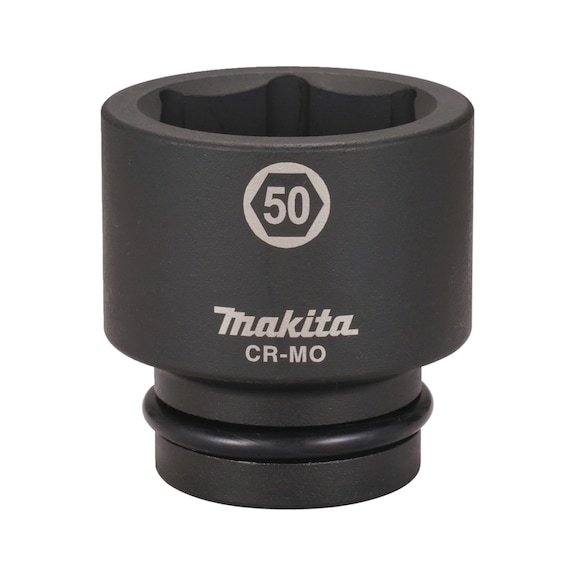MAKITA Impact Socket 1 inch SW50 Length 76 mm incl. O-ring and pin CR-MO E-24636 - Impact sockets 1"