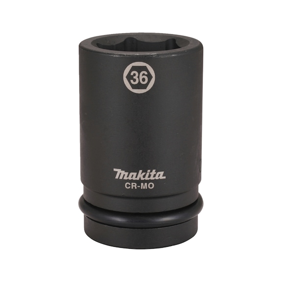 MAKITA Impact Socket 1 inch SW36 Length 90 mm incl. O-ring and pin CR-MO E-24739 - Impact sockets 1"