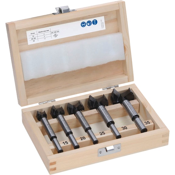 Scharnierlochbohrersatz Laminated Wood 15/20/25/30/35x60x90&nbsp;mm 5 St 2608901844 - Forstnerbohrerset