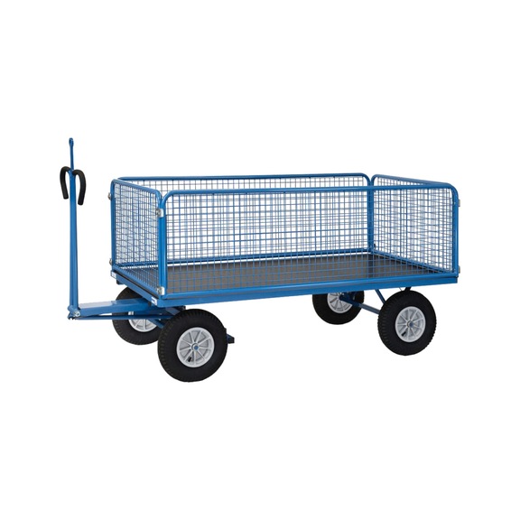 Char à bras FETRA 6436 L, cap. ch. 1 250 kg, zone ch 2 000x1 000 mm - Char à bras avec parois en treillis