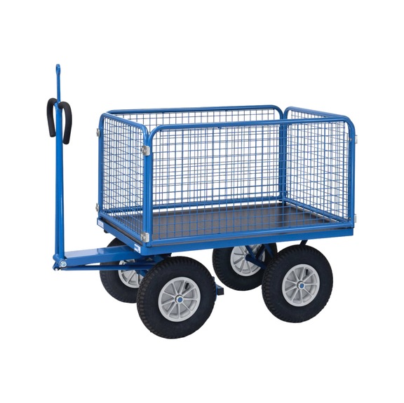 Char à bras FETRA 6434 L, cap. ch. 1 000 kg, zone ch. 1 200x800 mm - Char à bras avec parois en treillis