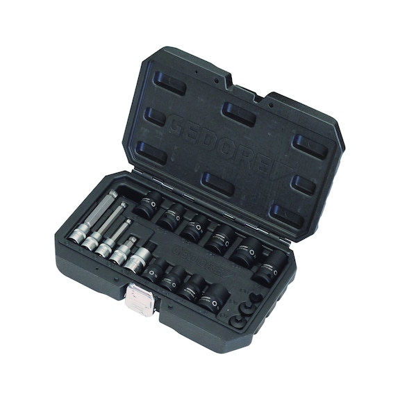 GEDORE AUTOMOTIVE Brake caliper tool set with special socket, 18-piece 3518264 - Hand tool assortment