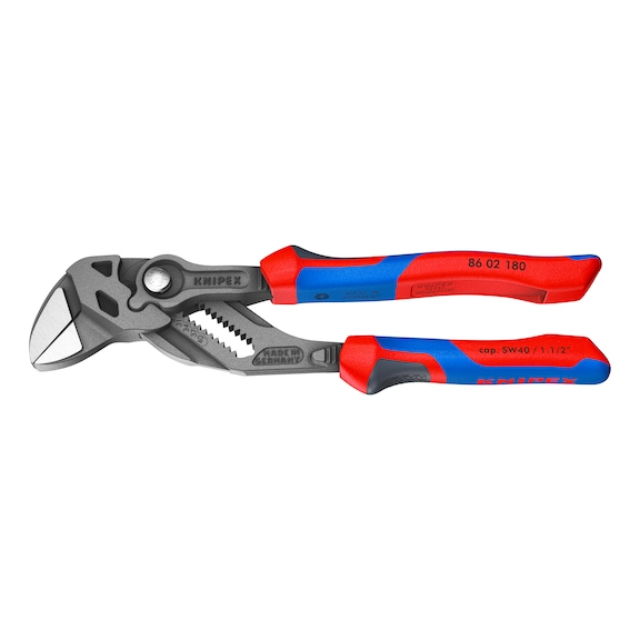 KNIPEX pinza chiave 180 mm fino ad AF 40 mm, lucidata, rivest impugnature in PVC - Pinza chiave, regolazione rapida