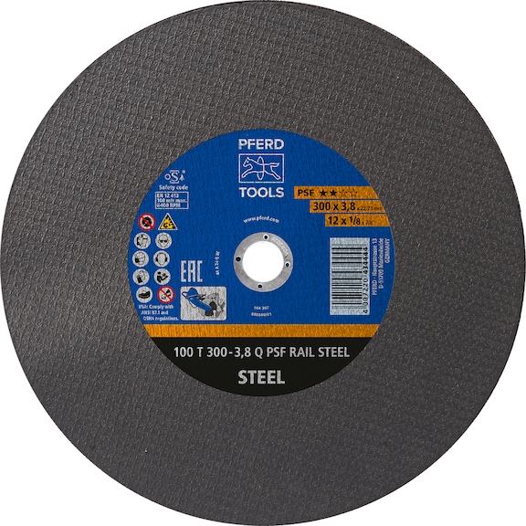 Rail cutting disc T 300x3.8x22.23 mm universal line PSF for railway tracks - Cut-off wheel