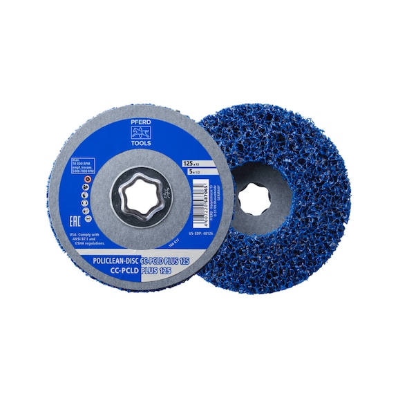 COMBICLICK POLICLEAN PLUS cleaning fleece diameter 125x13 mm - Bonded abrasive with bore or thread