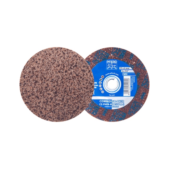 COMBIDISC pressed non-woven disc CD PNER diameter 75 mm medium hard A coarse - Non-woven grinding wheel