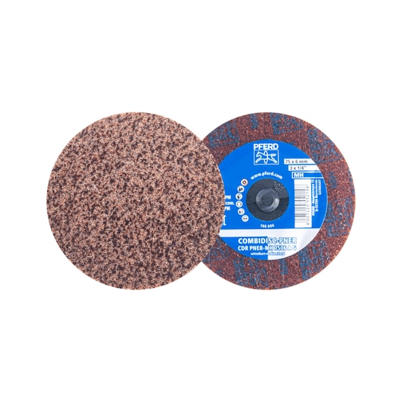 COMBIDISC pressed fleece disc CDR PNER diameter 75 mm medium hard A coarse - Bonded abrasive with bore or thread