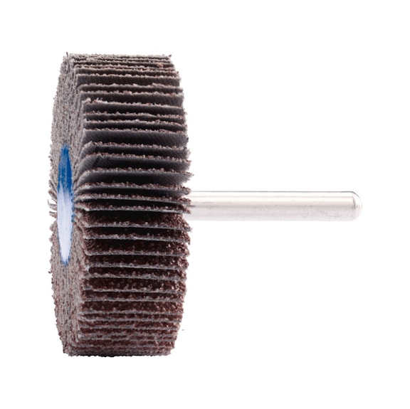 Corundum flap disc F Diameter 60x20mm Shank 6 mm A40 for fine grinding - Fan sander