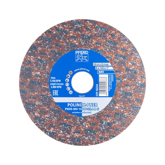 POLINOX pressed fleece wheel PNER diameter 150x6 mm bore 25.4 mm medium A - Non-woven grinding wheel