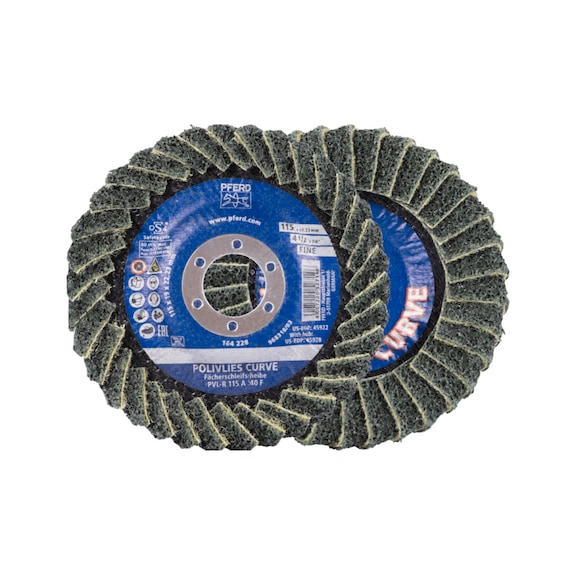 POLIVLIES-CURVE flap disc PVL-R corundum 115 mm bore 22.23 mm A240M - Abrasive tool made of abrasive on a base