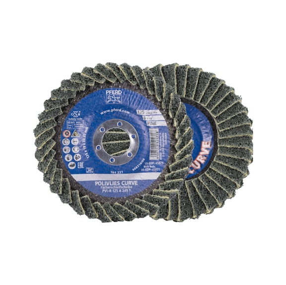 POLIVLIES-CURVE flap disc PVL-R corundum 125 mm bore 22.23 mm A240M - Abrasive tool made of abrasive on a base