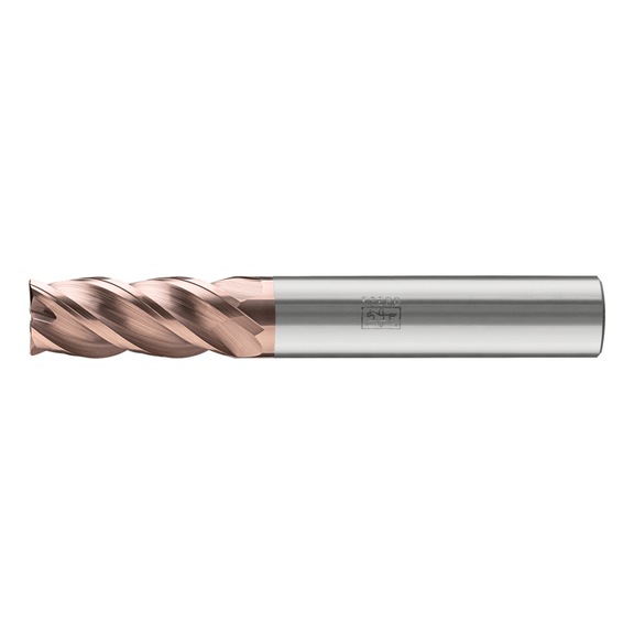 Solid carbide milling cutter, diameter 1 mm, 4 cutting edges, 2xDC, chamfer 0.05 mm 45 degrees, TiAlSiN, HB - End mills (non-indexable cutting edges