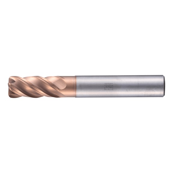 PFERD Solid carbide milling cutter, diameter 10 mm, 4 cutting edges, 2xDC, radius 1 mm, AlTiN / TiSiXN - End mills (non-indexable cutting edges