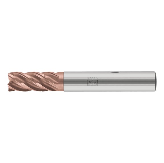 Solid carbide milling cutter, diameter 8 mm, 5 cutting edges, with chip breaker, 2xDC, radius 0.5 mm, HB - End mills (non-indexable cutting edges