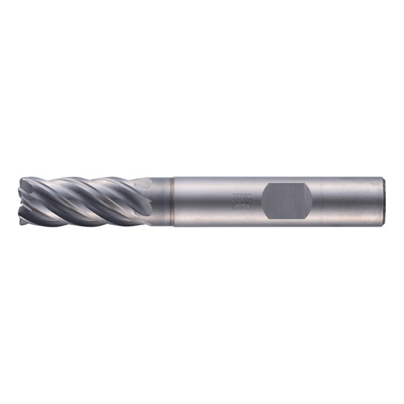 Solid carbide milling cutter, diameter 25 mm, 5 cutting edges, 2xDC, radius 1 mm, AlCrN coated - End mills (non-indexable cutting edges