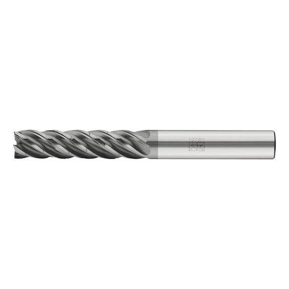 Solid carbide milling cutter, diameter 12 mm, 5 cutting edges, chip breaker, 4xDC, radius 0.5 mm, AlCrN - End mills (non-indexable cutting edges