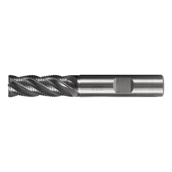 Solid carbide cutter diameter 6 mm 4 cutting edges, with roughing teeth, 2xDC, chamfer 0.15 mm - End mills (non-indexable cutting edges