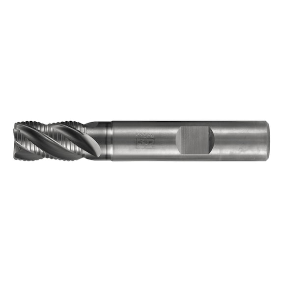 Solid carbide milling cutter, diameter 8 mm, 4 cutting edges, with roughing teeth, 1.5xDC, chamfer 0.2 - End mills (non-indexable cutting edges