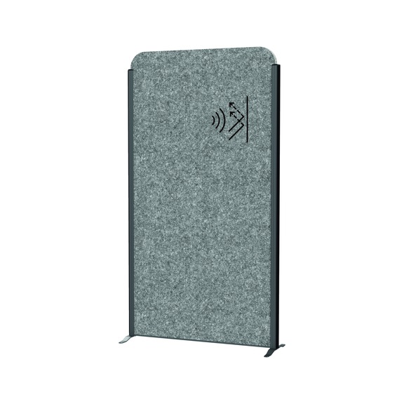MAUL Akustikwand cocoon freistehend 1800 x 1000 mm Vlies grau Rahmen anthrazit - Akustik-Stellwandsystem cocoon 1000 x 1800 mm