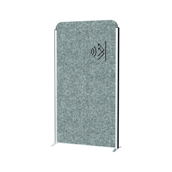 MAUL Akustikwand cocoon freistehend 1800 x 1000 mm Vlies grau Rahmen silber - Akustik-Stellwandsystem cocoon 1000 x 1800 mm