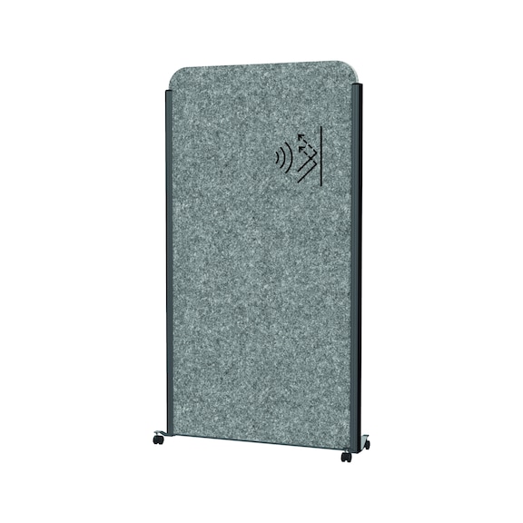 MAUL cocoon mobile acoustic wall 1800 mm x 1000 mm grey fleece anthracite frame - cocoon acoustic partition wall system 1000 mm x 1800 mm