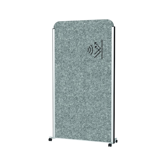 MAUL cocoon mobile acoustic wall 1800 mm x 1000 mm grey fleece silver frame - cocoon acoustic partition wall system 1000 mm x 1800 mm
