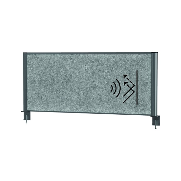 MAUL connecto acoustic desk partition 1200 mm x 500 mm grey fleece anthracite frame - connecto acoustic desk partition 1200 mm x 500 mm