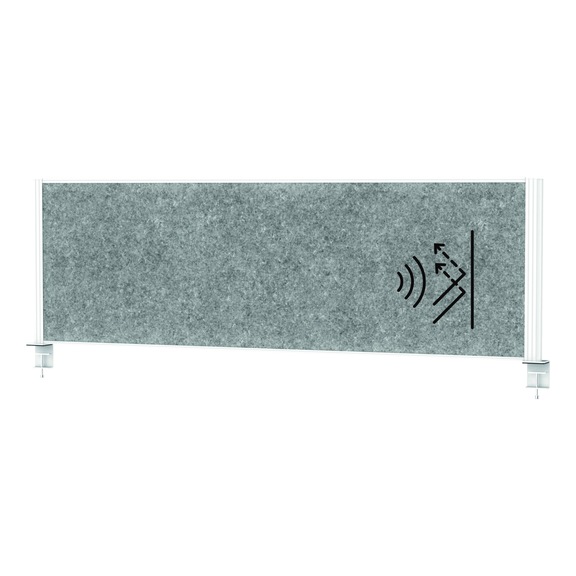 MAUL Tisch-Akustiktrennwand connecto 1600 x 500 mm Vlies grau Rahmen wei&szlig; - Akustik-Tischtrennwand connecto 1200 x 500 mm