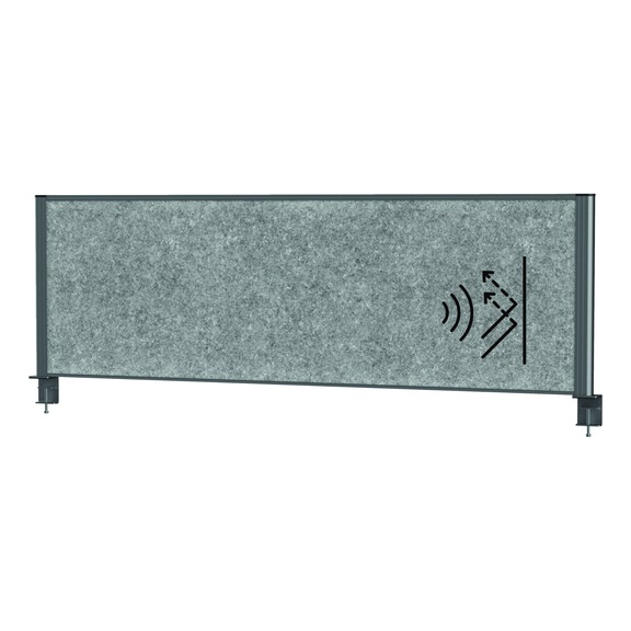 MAUL connecto acoustic desk partition 1600 mm x 500 mm grey fleece anthracite frame - connecto acoustic desk partition 1200 mm x 500 mm