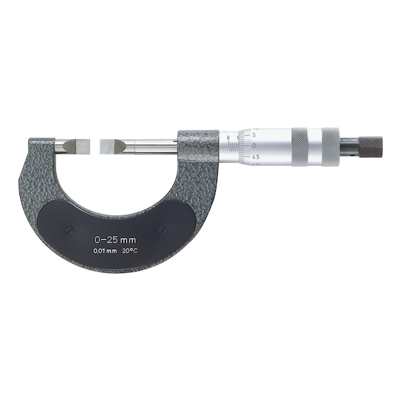 HARTIG Outside micrometer 25-50 mm with knife-edge measuring faces, 0.4 x 4 mm - 