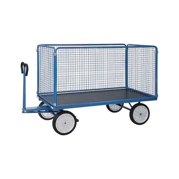 FETRA Handpritschenwagen 6446 L Tragf&auml;higkeit 1250 kg Ladefl&auml;che 2000 mm x 1000 mm - Handpritschenwagen mit Drahtgitterw&auml;nden