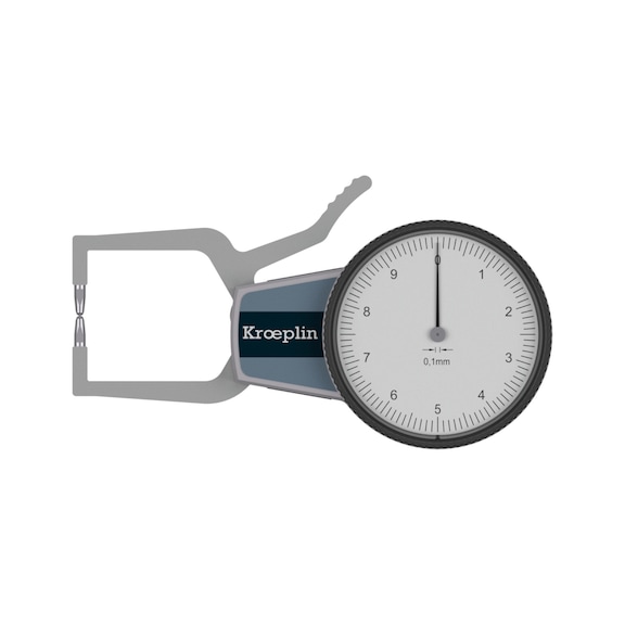 KROEPLIN Measuring gauge for external measurement, model E110K, measuring range 0-10 mm - Mechanische meetkaliber voor meting van buitenmaten van groeven en dikten