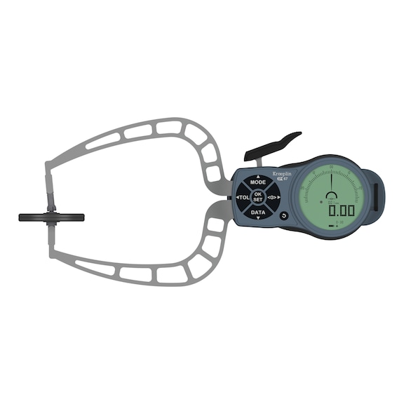 KROEPLIN Measuring gauge for film and foam thickness, model K330T, measuring range 0-30 mm - Electronic measuring gauge for thickness measurement of films