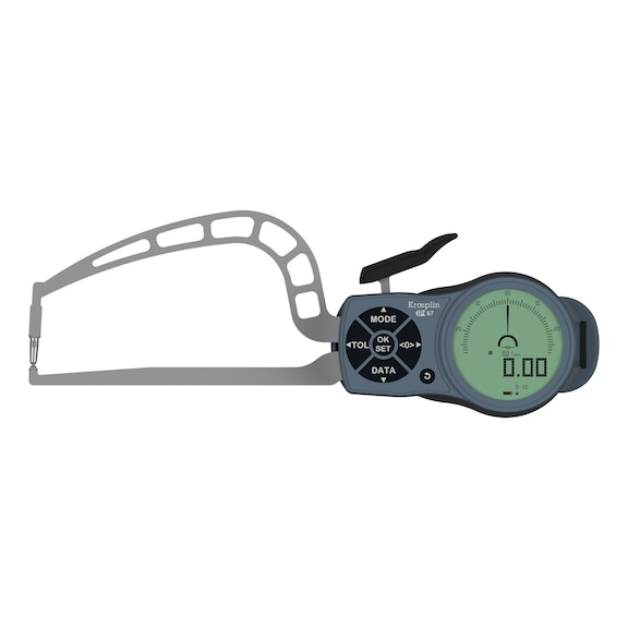 KROEPLIN Measuring gauge for pipe wall measurement, model K3R30, measuring range 0-30 mm - Jauge de mesure &eacute;lectronique pour mesure ext&eacute;rieure de parois de tubes