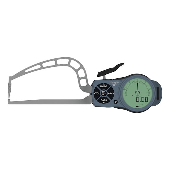 KROEPLIN Measuring gauge for pipe wall measurement, model K3R30S, measuring range 0-50 mm - Jauge de mesure &eacute;lectronique pour mesure ext&eacute;rieure de parois de tubes