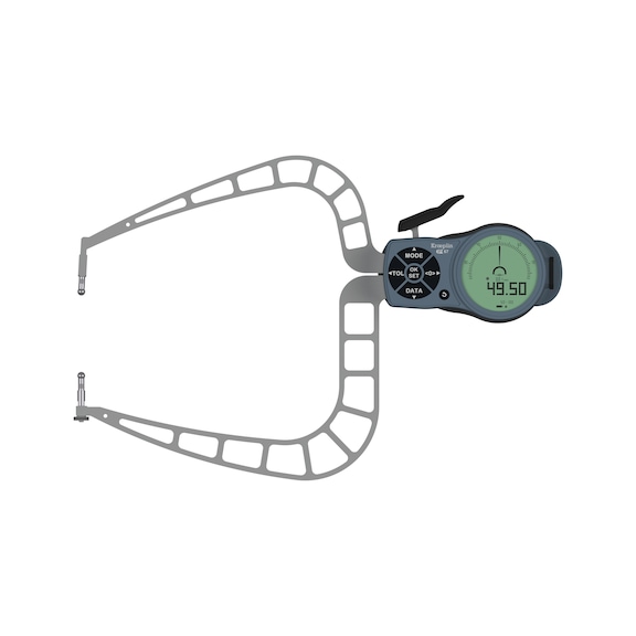 KROEPLIN Measuring gauge for external measurement, model K4100, measuring range 50-100 mm - Elektronische meetkaliber voor meting van buitenmaten van groeven en dikten