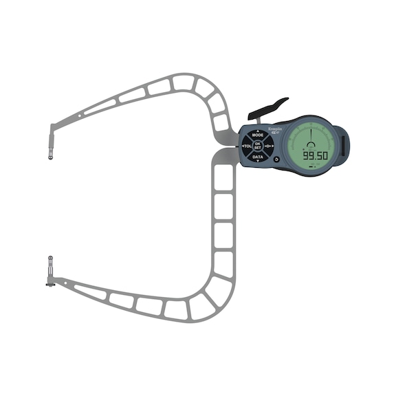 KROEPLIN Measuring gauge for external measurement, model K4150, measuring range 100-150 mm - Electronic measuring gauge for external measurement of grooves and thicknesses