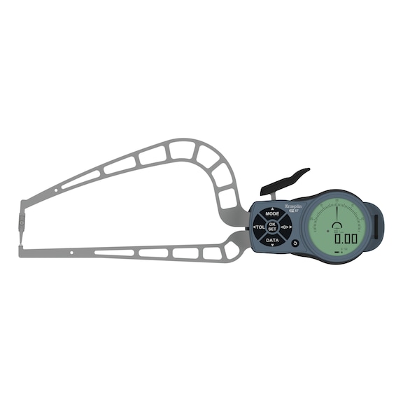 KROEPLIN Measuring gauge for pipe wall measurement, model K4R50S, measuring range 0-50 mm - Elektronische meetkaliber voor meting van buitenmaten van buiswanden