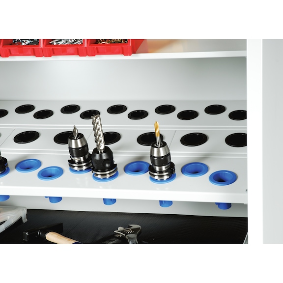 HK Profil&eacute; support WTS avec 10 supports VDI 25 RAL 7035 gris clair - Profil&eacute;s supports pour porte-outils CNC