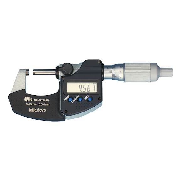 MITUTOYO Digitale schroefmaat IP65 0-25 mm ratelmechanisme - Digitale elektronische buitenschroefmaat met ratel