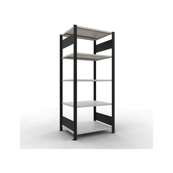 SCHULTE Basic Shelving Office Steck MULTIplus150 black/ 5 1800x750x600 No. 36054-S - Shelving (workshop)