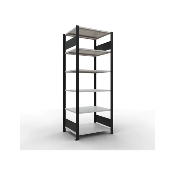 SCHULTE Basic Shelving Office Plug-in MULTIplus150 black/ 6 2000x750x600 No.36060-S - Shelving (workshop)