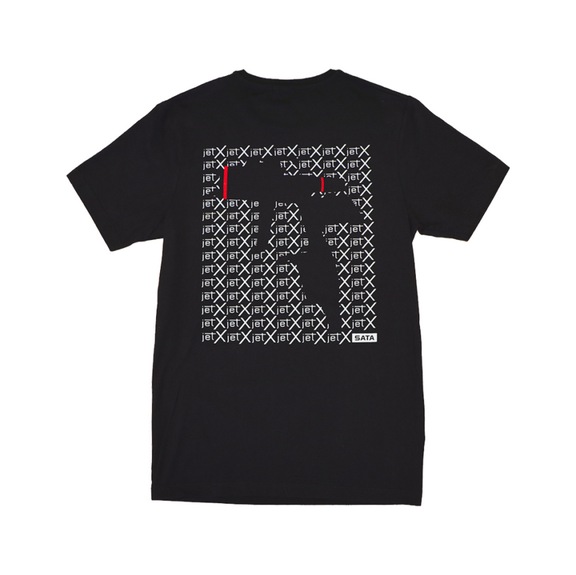 SATA T-shirt, jet X motif 1, black, size S, 95% cotton, 5% elastane 1226465 - T-shirt jet X motif 1