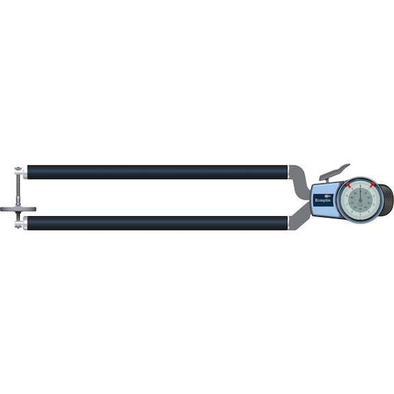 KROEPLIN Measuring gauge for film and foam thickness, model D8100T, measuring range 0-100 mm - Mechanical measuring gauge for film thickness measurement