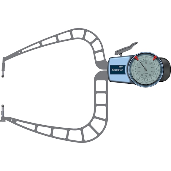 KROEPLIN - Mechanical measuring gauge for external measurement of grooves and thicknesses
