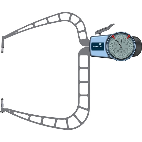 KROEPLIN - Jauge de mesure m&eacute;canique pour mesure ext&eacute;rieure de rainures et d'&eacute;paisseurs