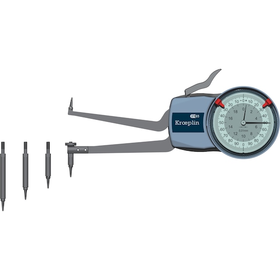 KROEPLIN Schnelltaster f&uuml;r Innenmessung Modell H2M50 Messspanne 50-100 mm - Mechanischer Schnelltaster f&uuml;r Innenmessungen von Bohrungen, Einstichen und Innennuten, mit wechselbaren Messeins&auml;tzen